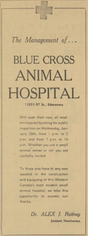 Blue Cross Animal Hospital opening announcement