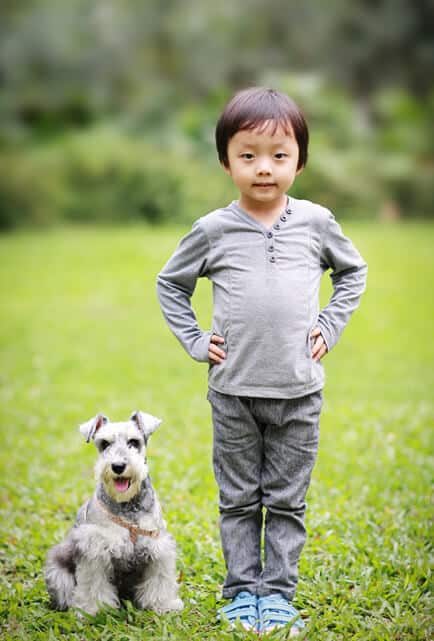 Portrait of Boy and Dog